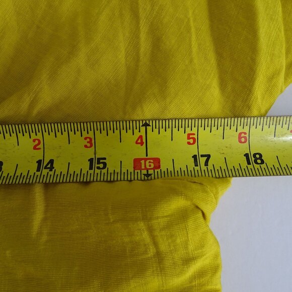 Shein Yellow Gold Surplice V-Neck Faux Wrap Dress Short Sleeve Women Size L - Picture 8 of 10